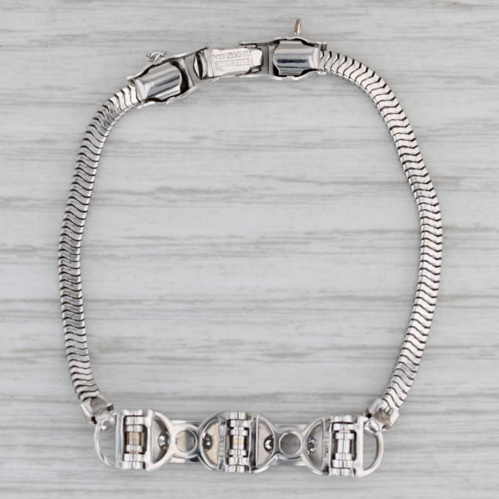 Gray Jabel 0.46ctw Diamond Bracelet 18k Setting 1/20th 10k Gold Filled Chain 5.5"