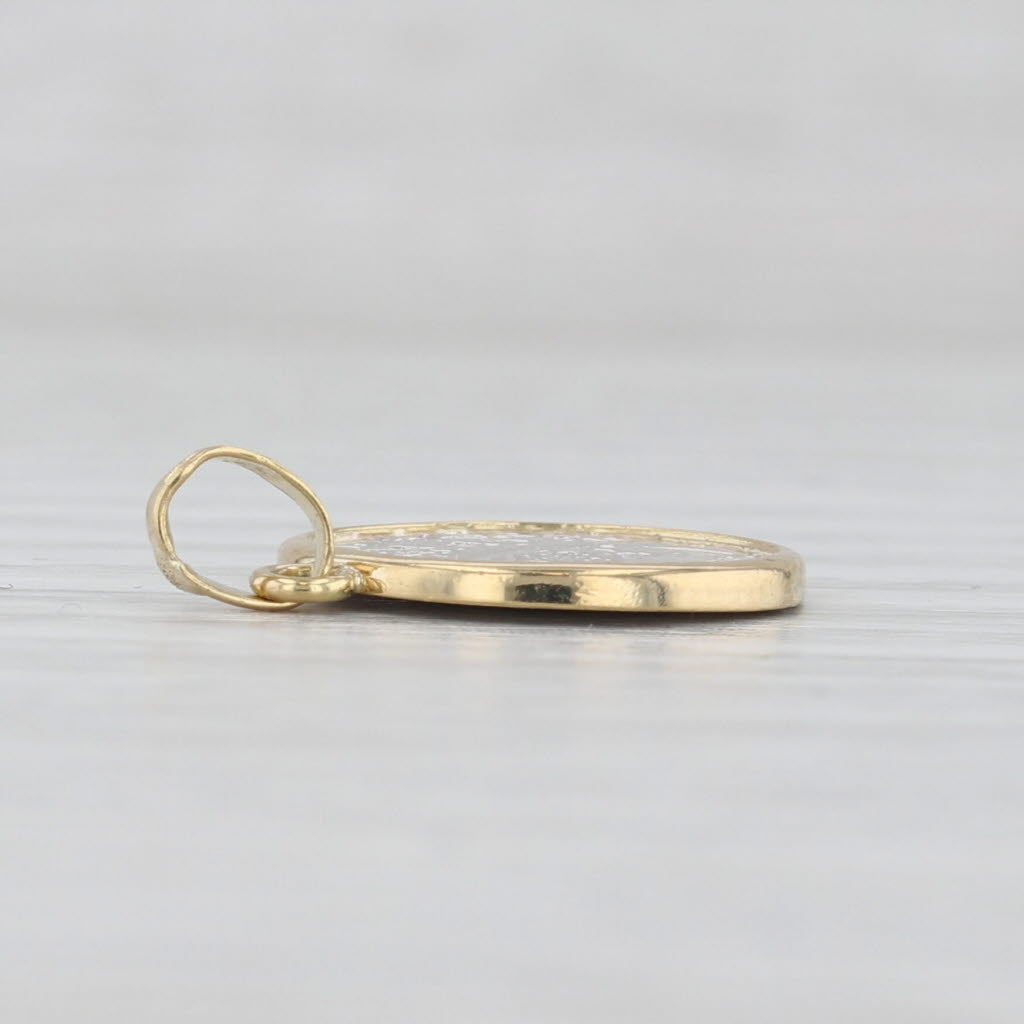 Italian Florin Coin Copy Charm 14k 18k Gold Sterling Silver Vintage Pendant