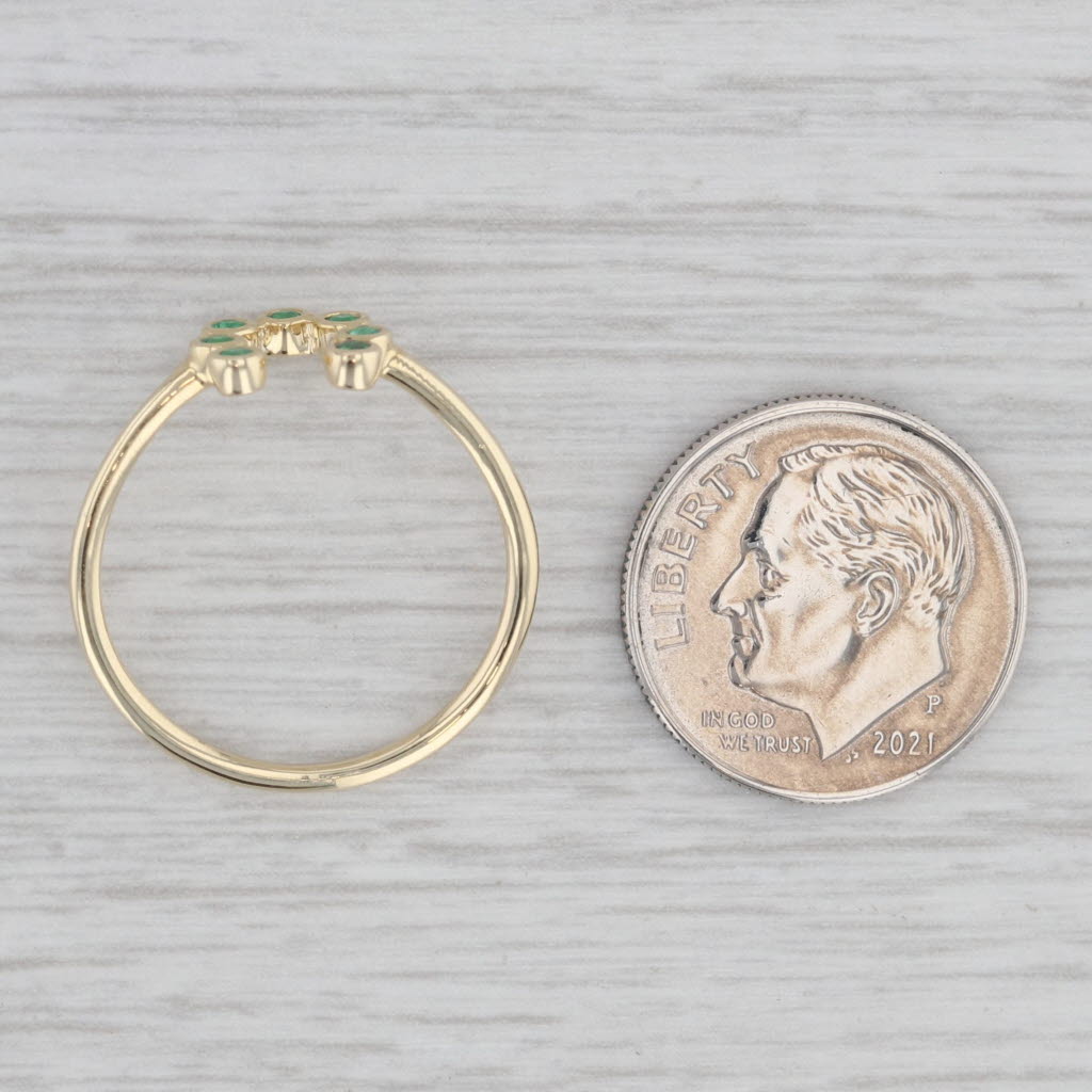 Gray New Emerald Horseshoe Ring 10k Yellow Gold Size 7.25