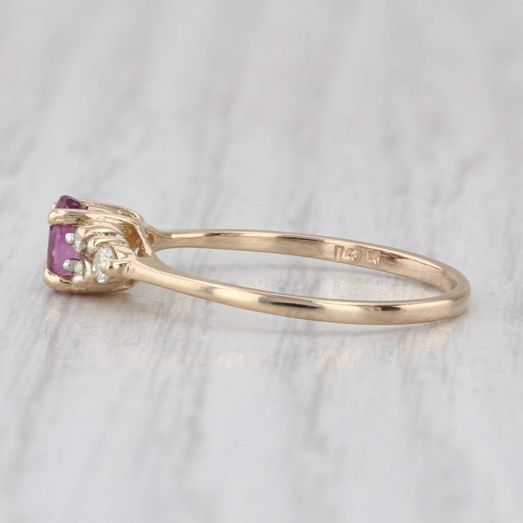 0.40ctw Oval Ruby Diamond Ring 14k Yellow Gold Size 6