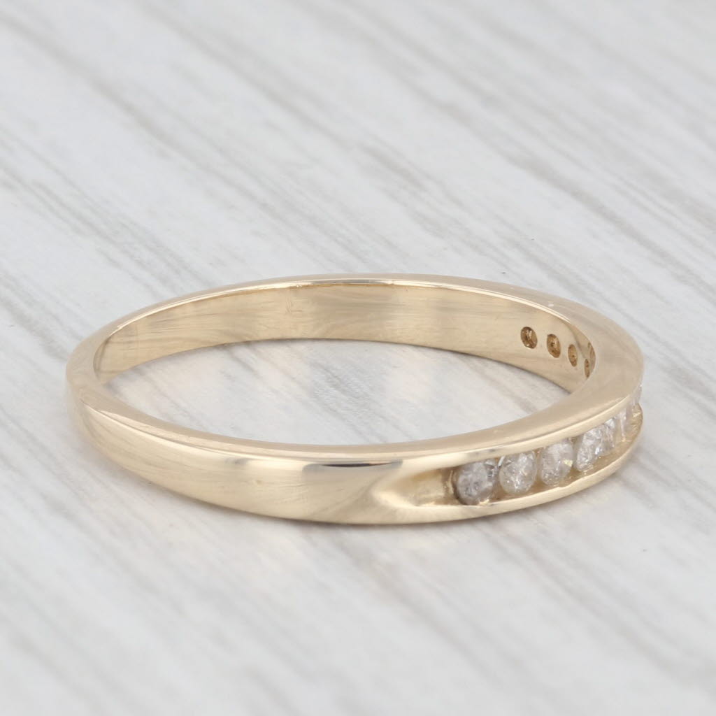 Light Gray 0.24ctw Diamond Wedding Band 14k Yellow Gold Size 6.25 Stackable Band