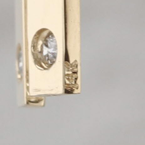 Diamond Bar Dangle Earrings 14k Yellow Gold Drops