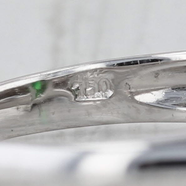0.90ctw Green Tsavorite Garnet Diamond Ring 18k White Gold Size 6.75