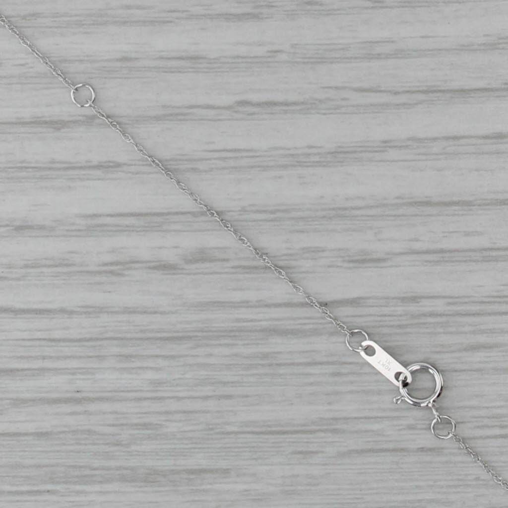 New 0.20ctw Diamond 3-Stone Pendant Necklace 14k White Gold 16"-18" Rope Chain