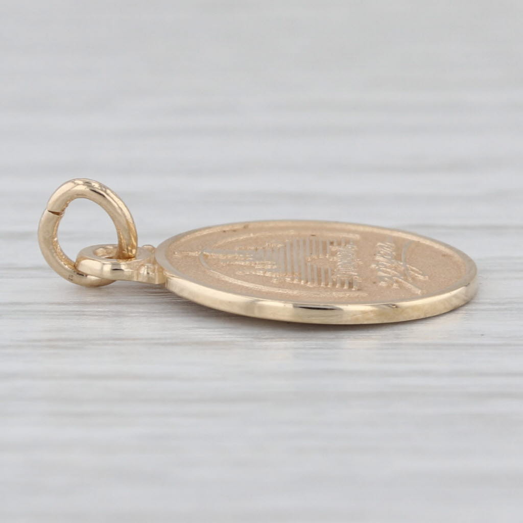 Disneyland 30 Year Anniversary Castle Pendant 14k Gold Souvenir Charm Rare