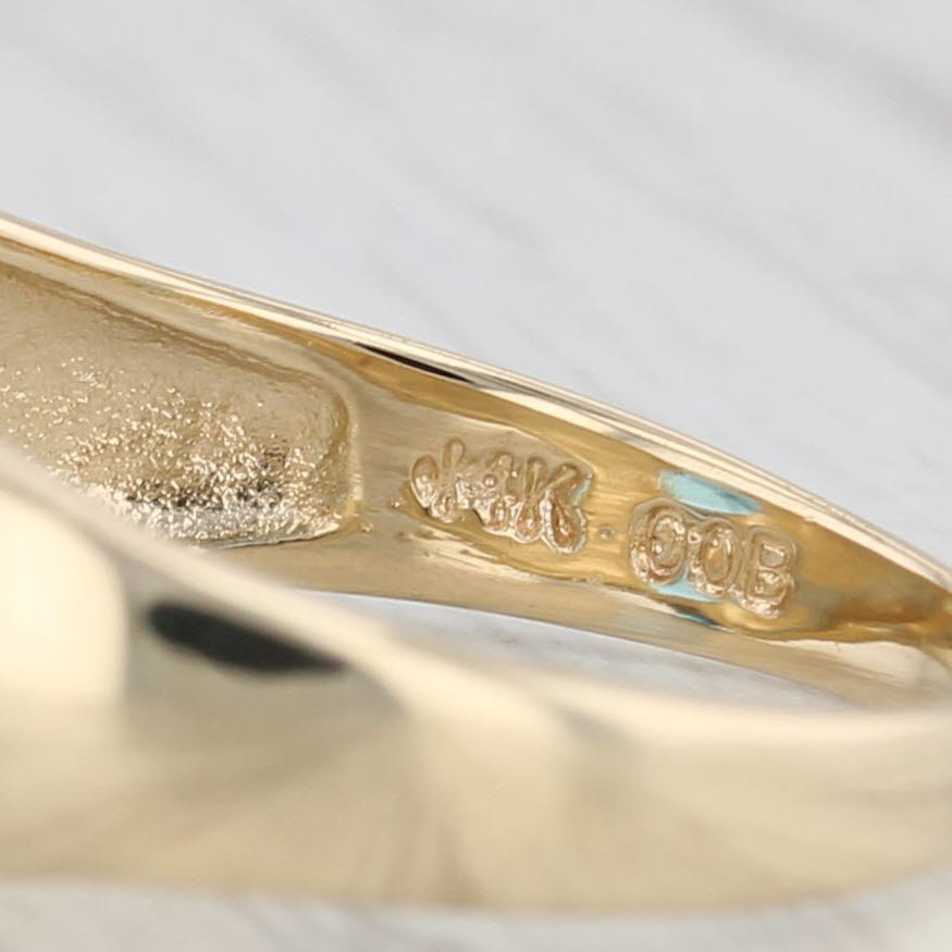 Light Gray 4.60ct Oval Solitaire Blue Topaz Ring 14k Yellow Gold Size 7.5