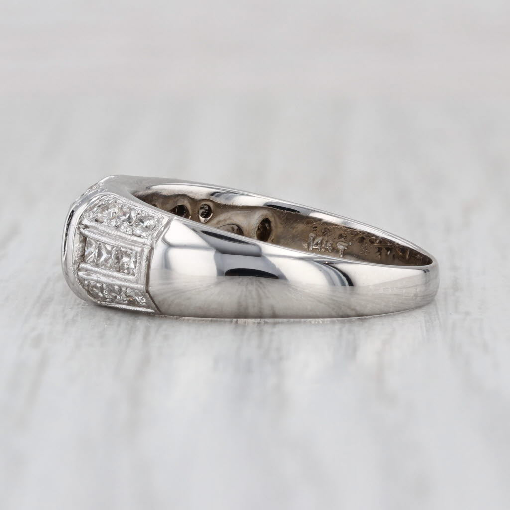 0.75ctw Diamond Ring 14k White Gold Size 8 Wedding Anniversary Band