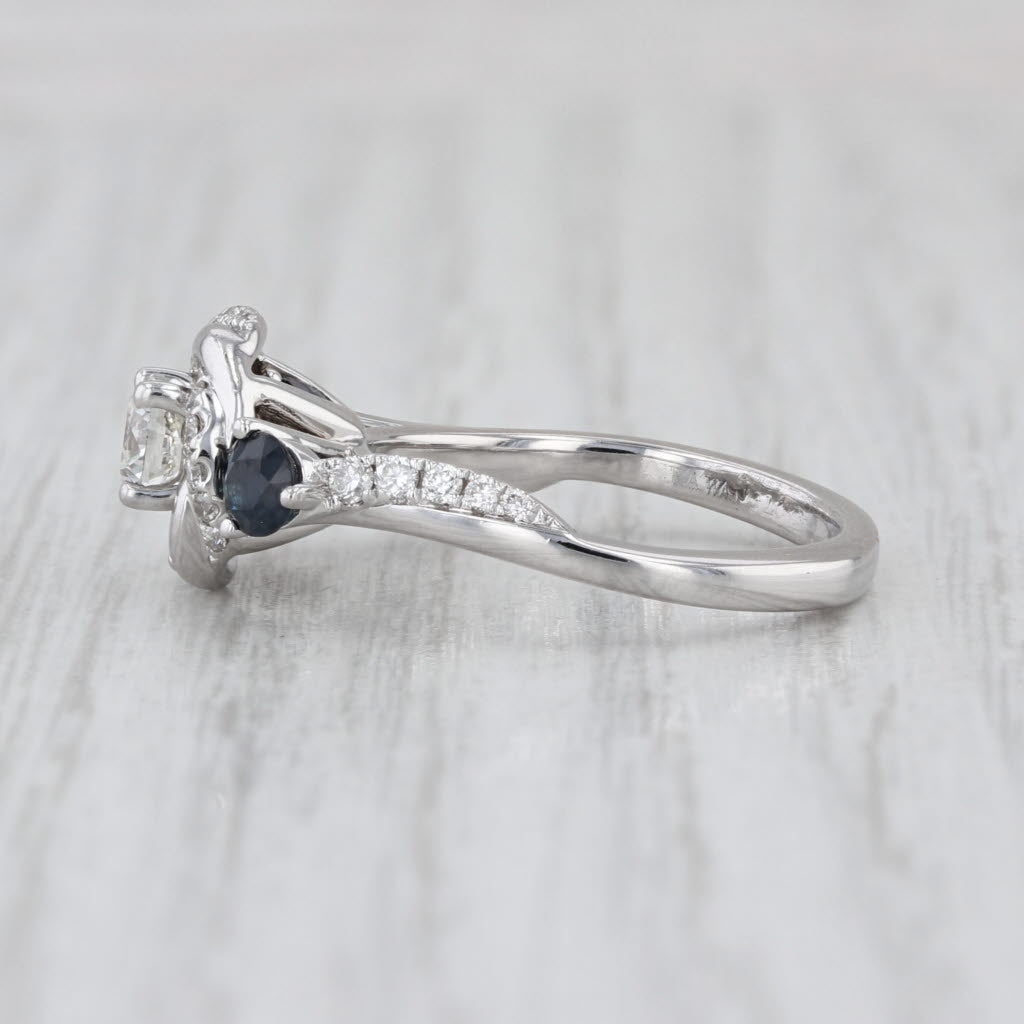 Vera Wang Love 1.06ctw Diamond Knot Sapphire Engagement Ring 14k White Gold