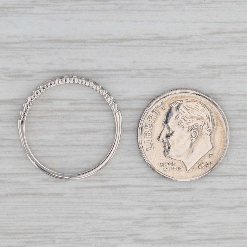 Gray 0.15ctw Diamond Wedding Band 10k White Gold Stackable Anniversary Ring Size 7