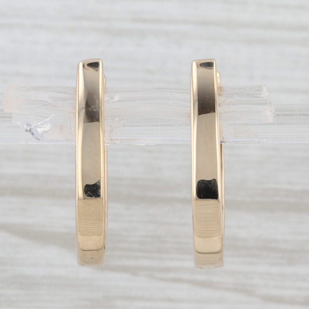 0.58ctw Diamond Oval Hoop Earrings 14k Yellow Gold Hinged Snap Top Hoops