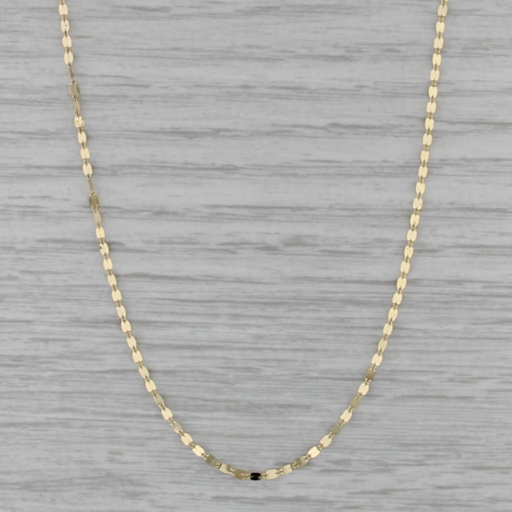 Mirror Chain Necklace 14k Yellow Gold 18" 1.4mm