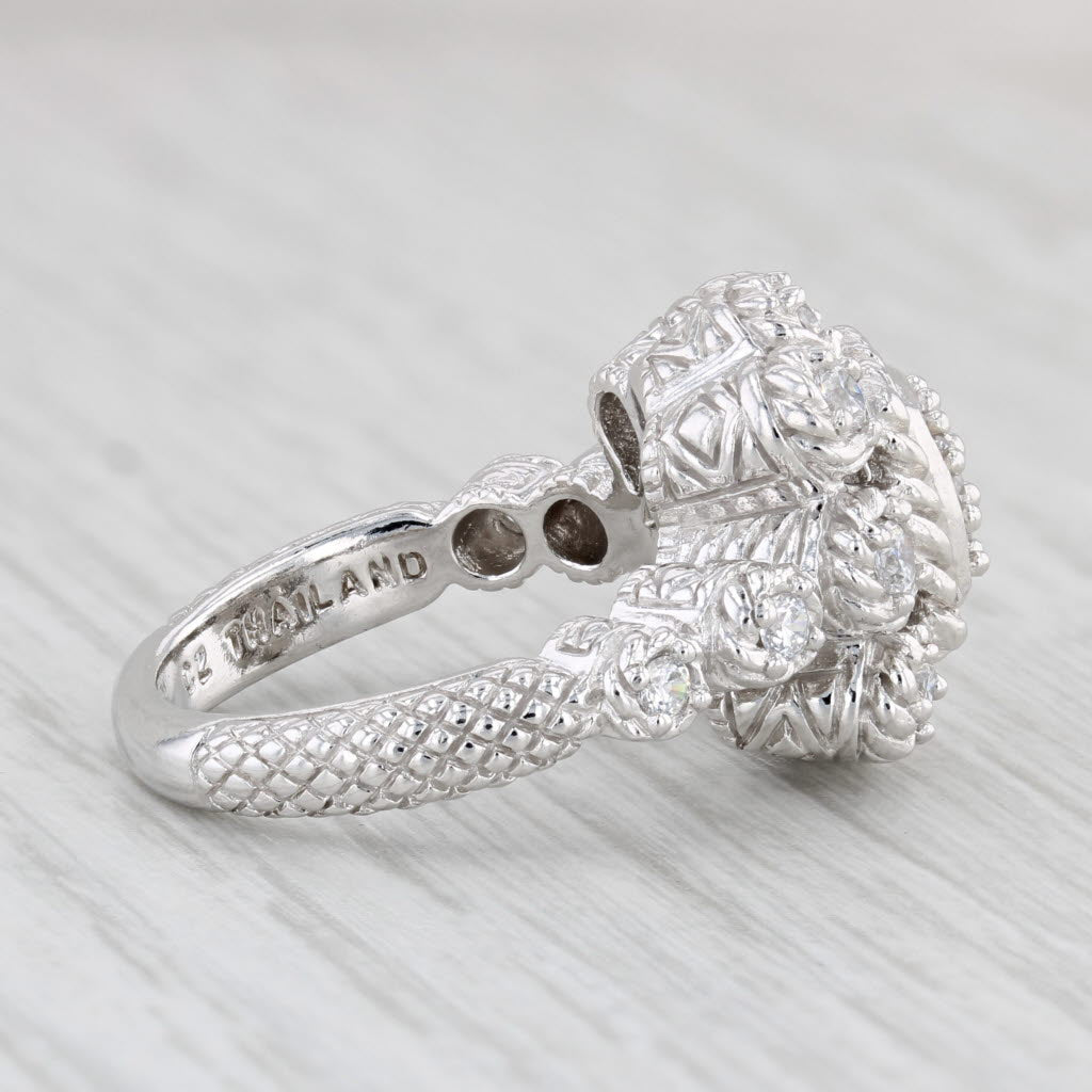 Light Gray Judith Ripka 0.45ctw Cubic Zirconia Ring Sterling Silver Size 6 Cocktail
