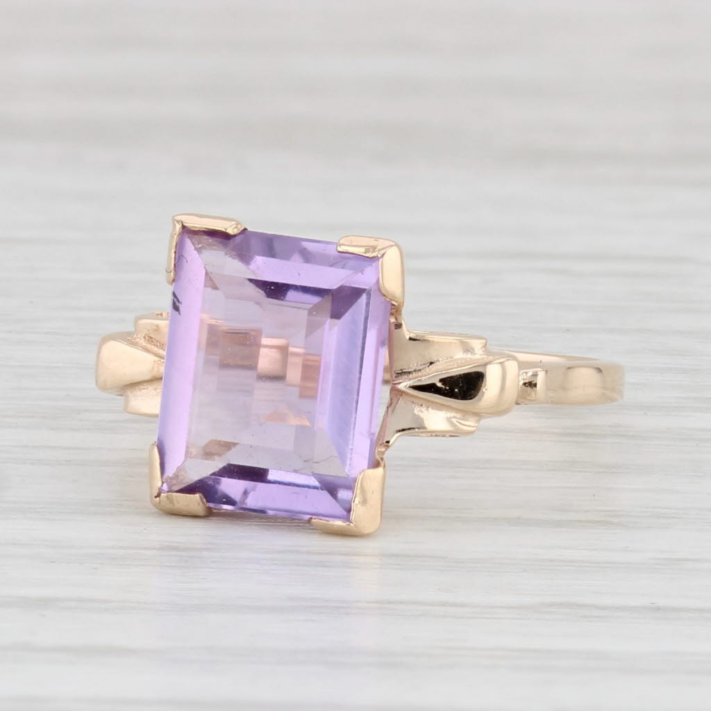 Light Gray 2.70ct Amethyst Solitaire Ring 10k Yellow Gold Size 6.25