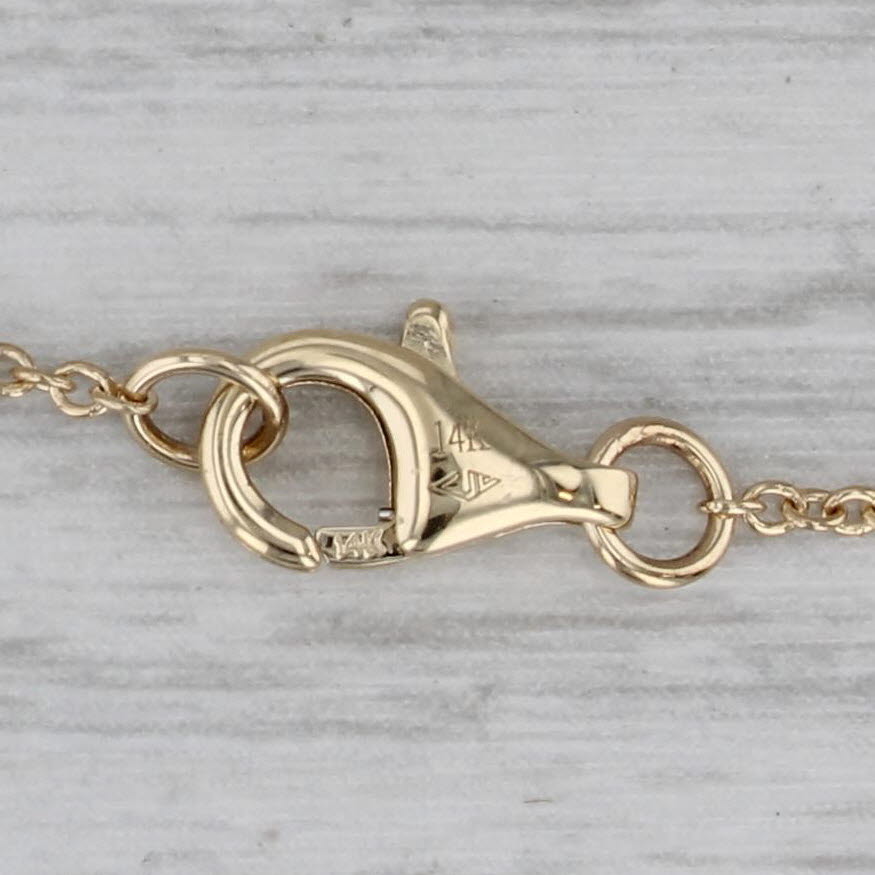 Gray New 0.20ctw Curved Diamond Station Pendant 14k Yellow Gold 17-18" Cable Chain
