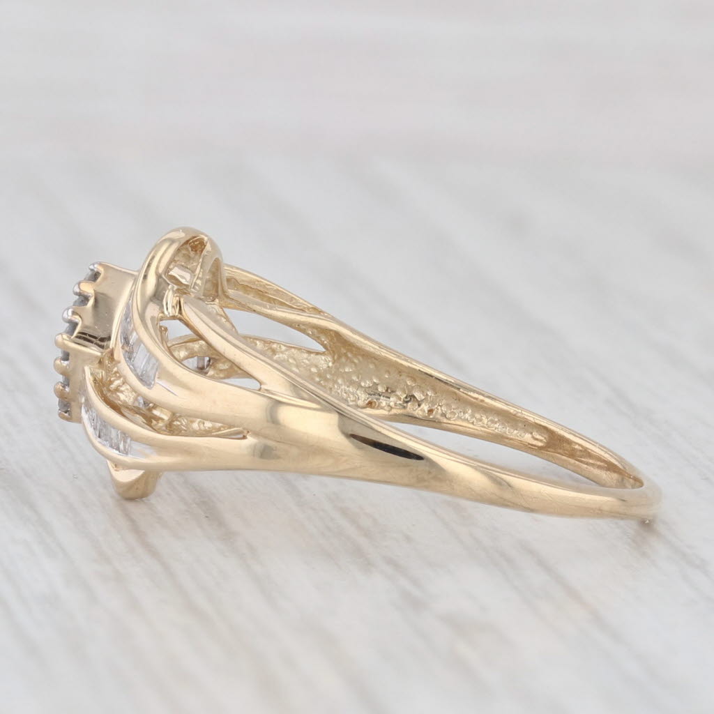 Light Gray 0.40ctw Diamond Cluster Engagement Ring 10k Yellow Gold Size 8.75