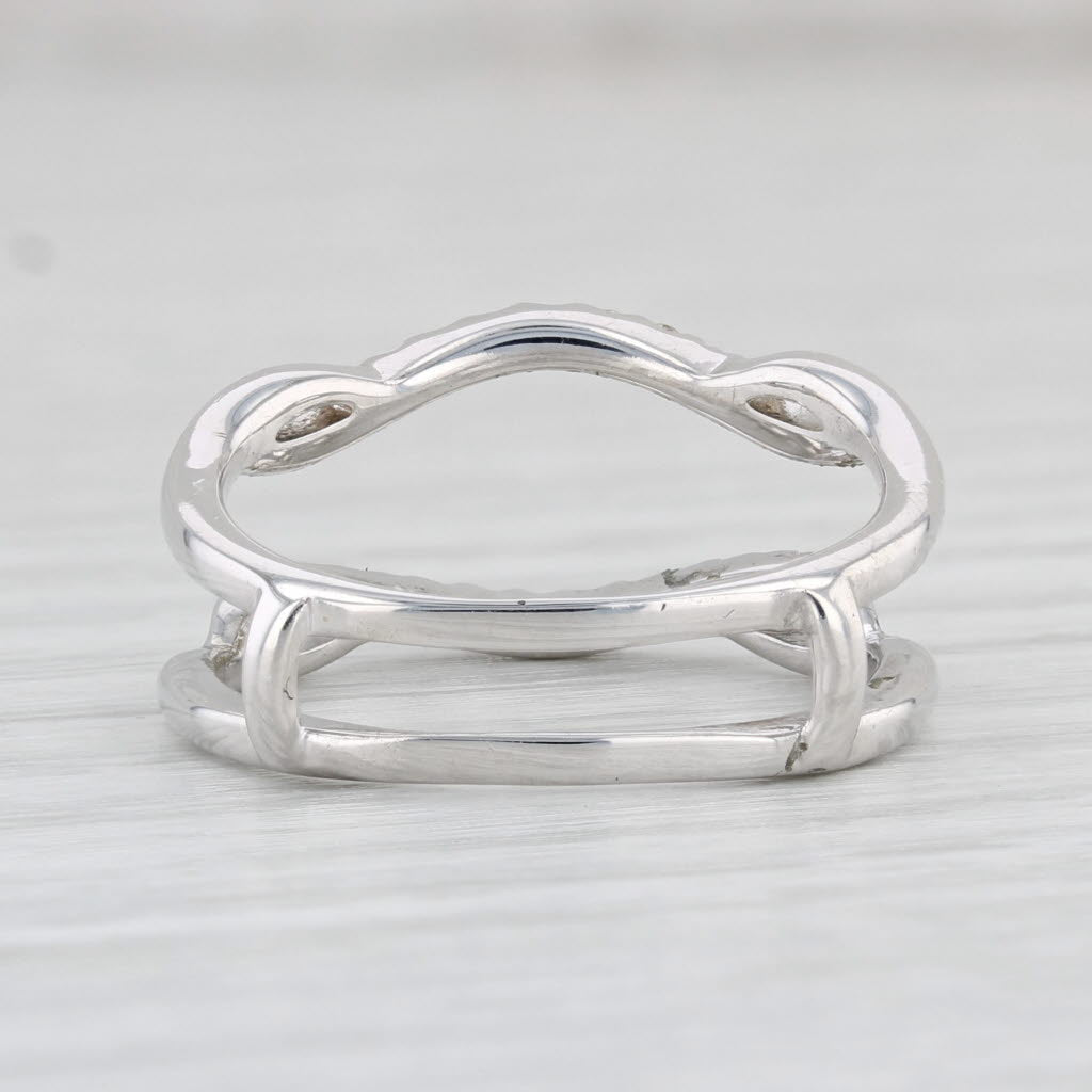 Light Gray Diamond Wedding Band Ring Jacket 14k White Gold Size 5.5 Enhancer Guard Wrap