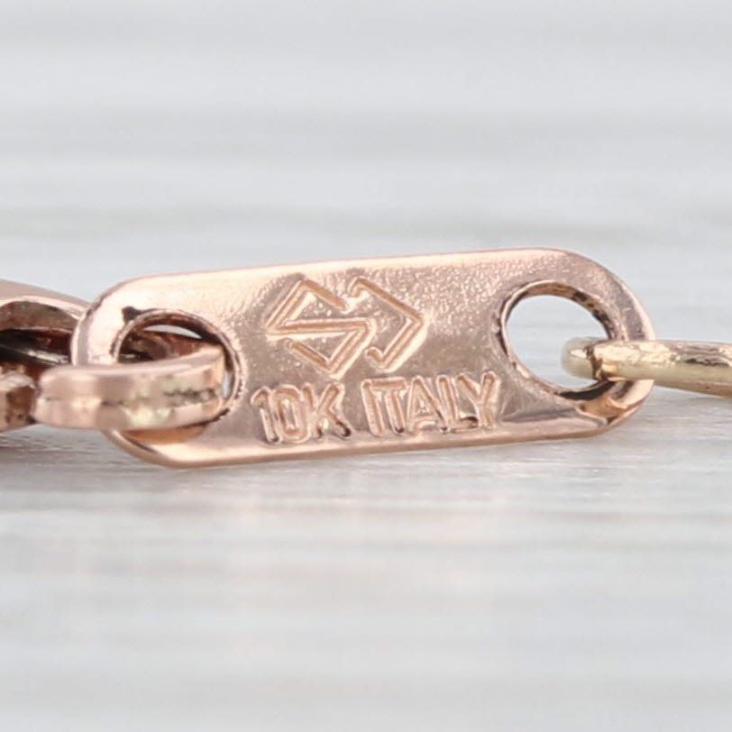 Small Lab Created Opal Pendant 10k Rose Gold 16-18" Cable Chain