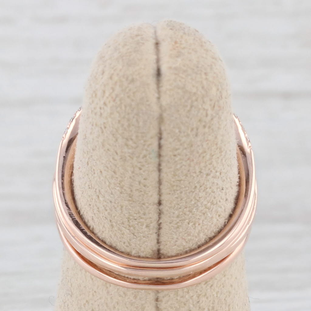 Light Gray 0.86ctw Princess Diamond Halo Engagement Ring 2 Bands Bridal Set 14k Rose Gold