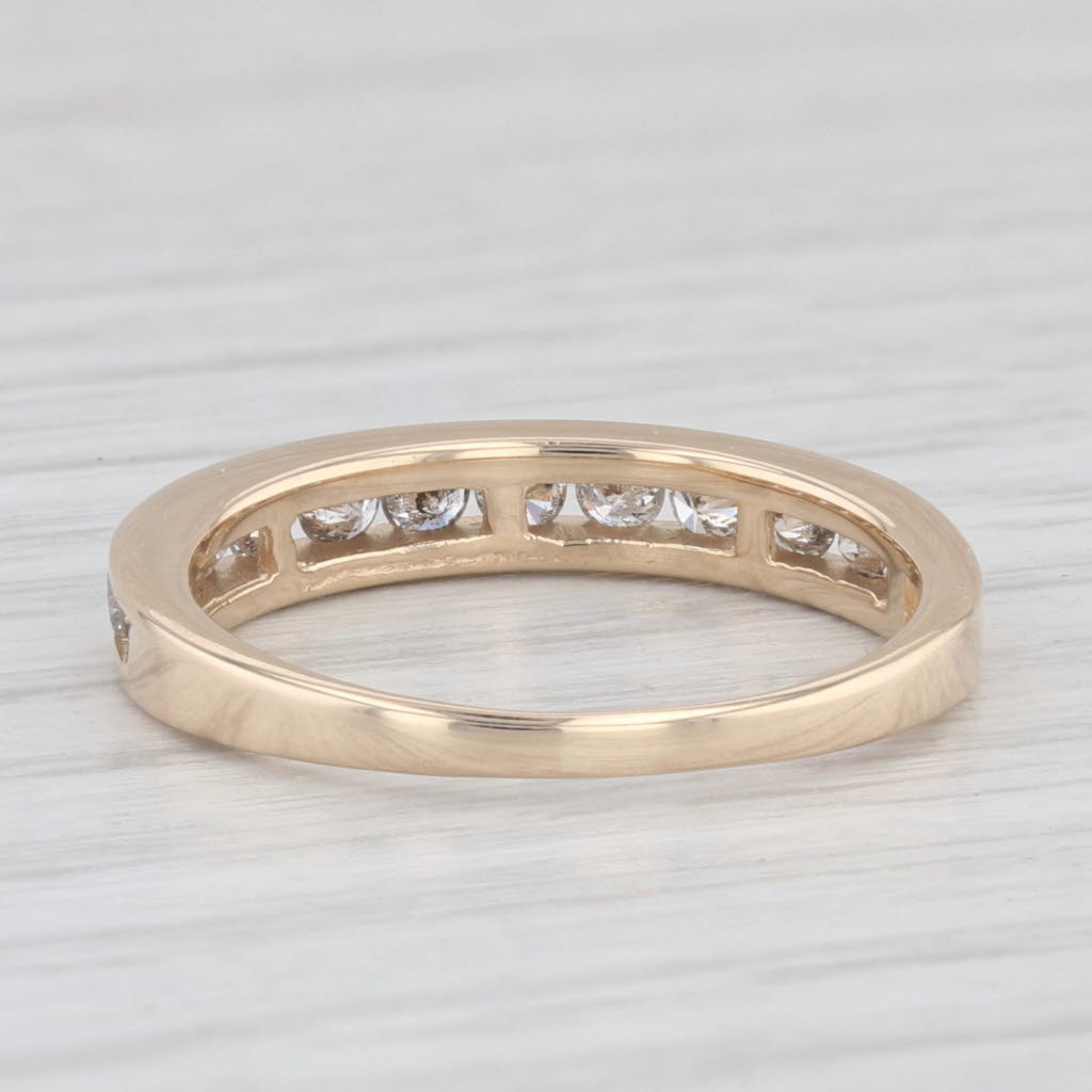 Light Gray 0.36ctw Diamond Wedding Band 14k Yellow Gold Size 6.75 Stackable Ring