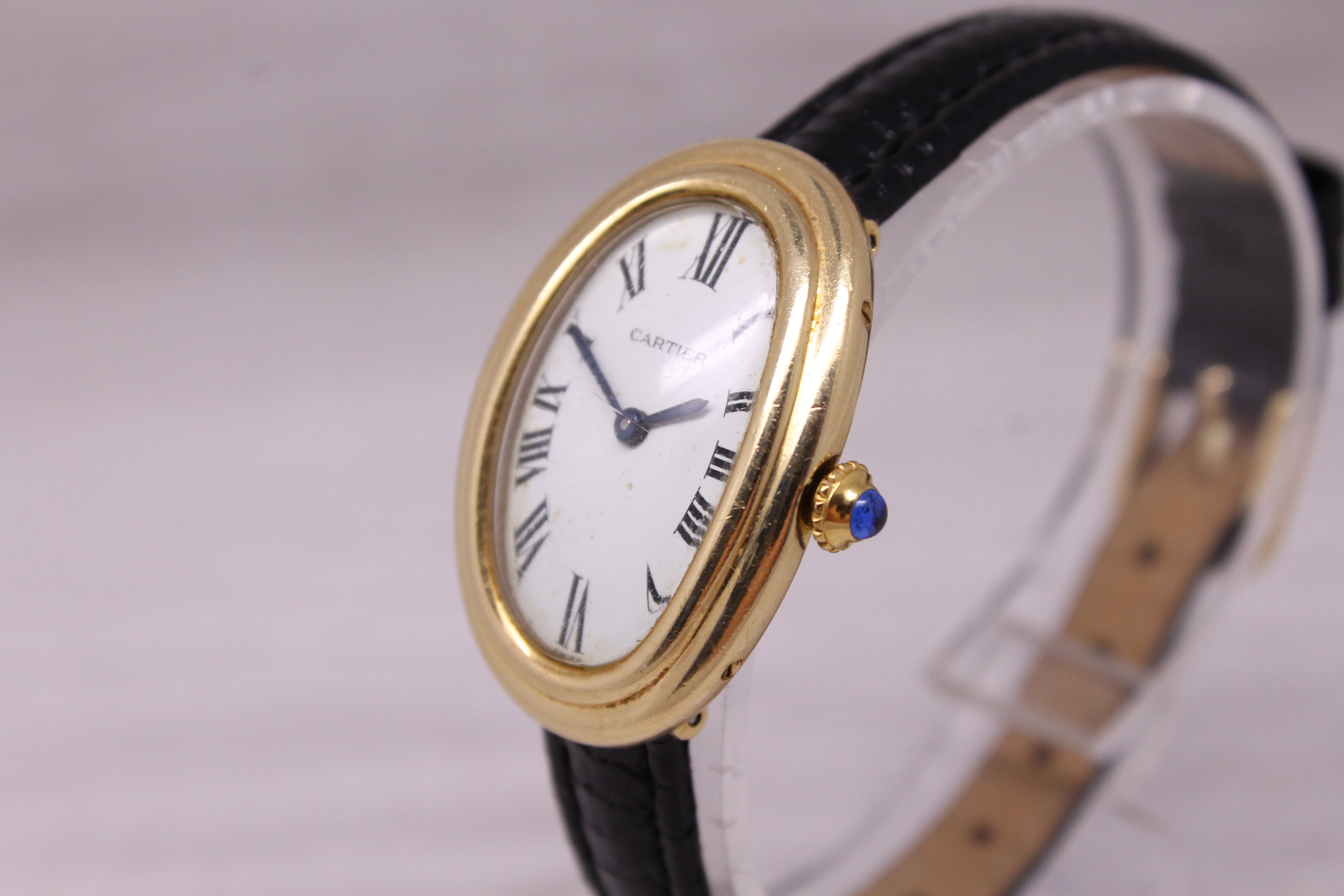 Vintage c.1980's Cartier Baignoire 78094 18k Yellow Gold Paris Manual Wind Watch