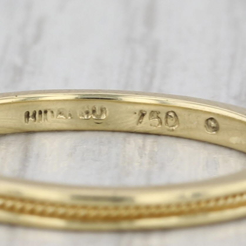 Hidalgo Rope Accented Ring 18k Yellow Gold Stackable Wedding Band Size 7.5