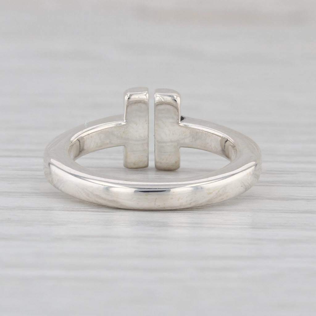 Tiffany T Square Ring Sterling Silver w/ Pouch Size 5 Adjustable