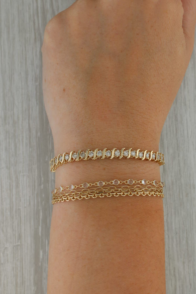 Rosy Brown 2.75ctw Diamond Tennis Bracelet 14k Yellow Gold 7" 5.3mm