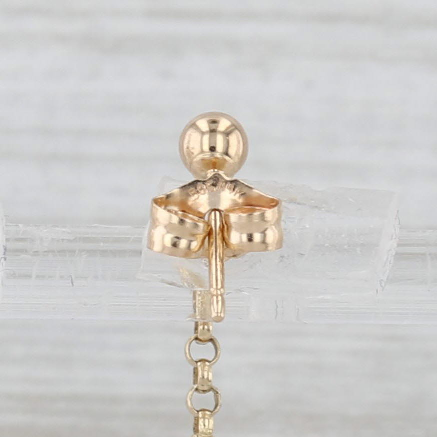 Light Gray Cultured Pearl Solitaire Dangle Earrings 14k Yellow Gold
