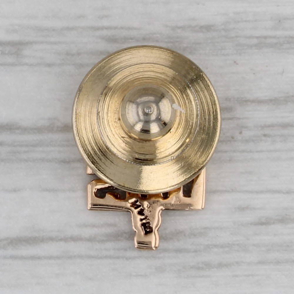 Gray Dentist Tie Tac Lapel Pin 14k Yellow Gold DDS Caduceus
