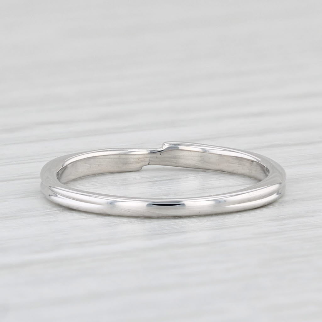 Light Gray Bypass Band 18k White Gold Size 5.75 Stackable Wedding Ring
