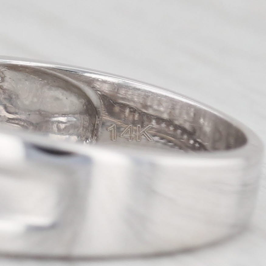 Light Gray 1.10ctw Diamond Ring 14k White Gold Size 7 Wedding Anniversary Stackable Band