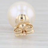 Cultured Pearl Round Solitaire Stud Earrings 10k Yellow Gold