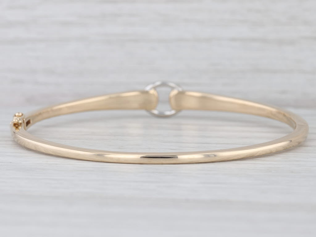 Audry Rose 2-Toned Buckle Bangle Bracelet 14k Yellow White Gold 7.5"