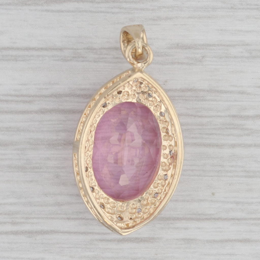 Gray 7.59ctw Oval Pink Mystic Topaz 14k Yellow Gold White Topaz Accents