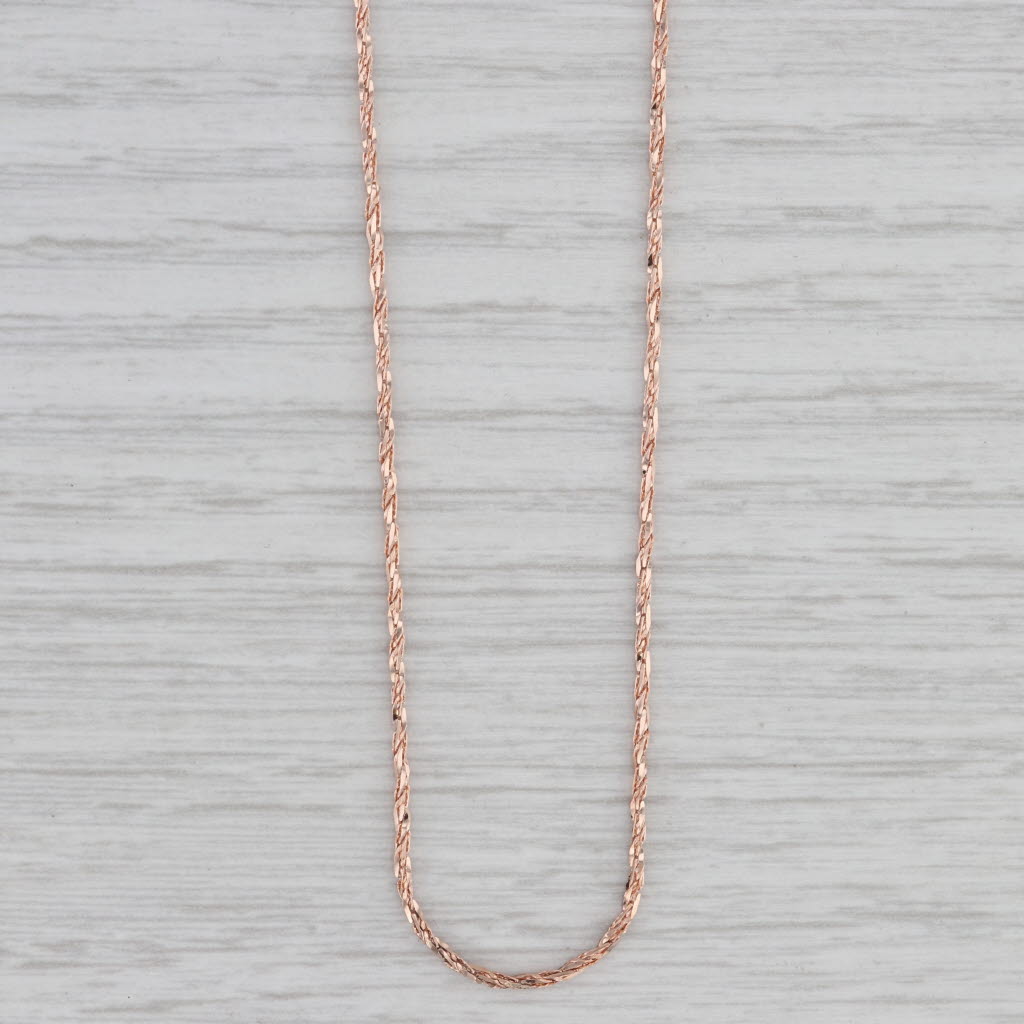Gray Effy Rope Chain Necklace 14k Rose Gold 24" 1mm Italy