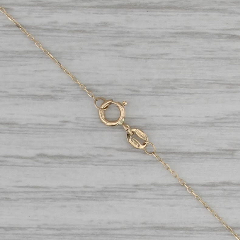 Tapering Beads Necklace 14k Yellow Gold 18" Cable Chain