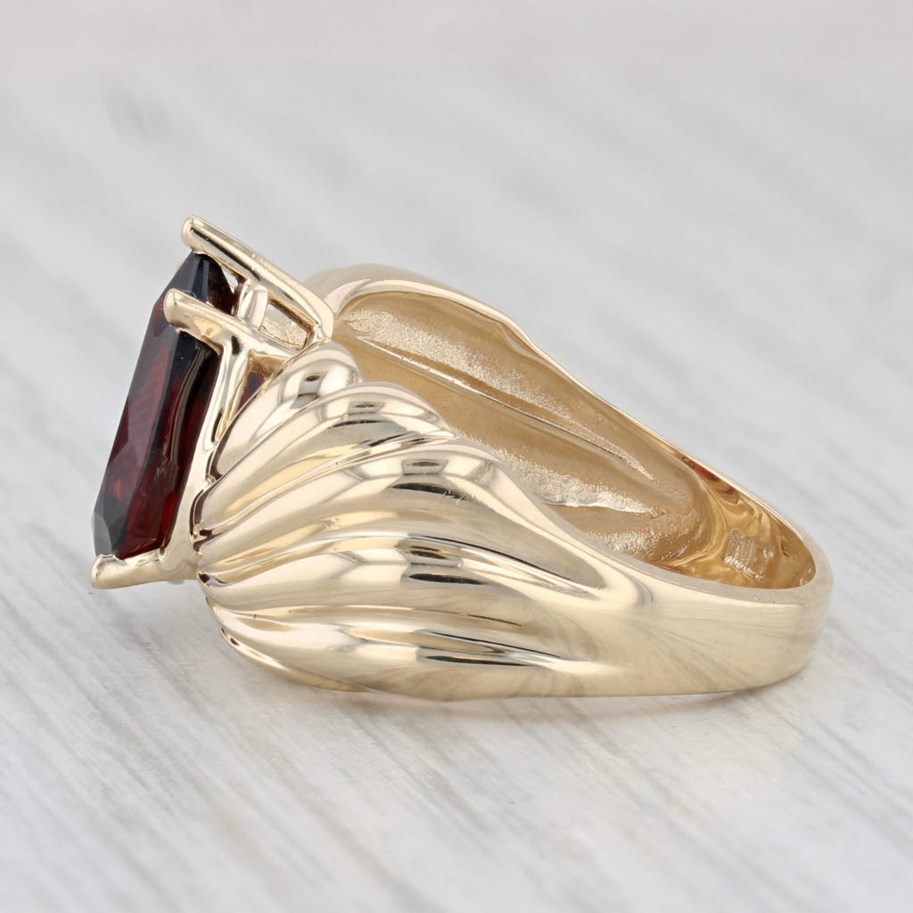 Light Gray 3.35ct Pear Solitaire Garnet Teardrop Ring 14k Yellow Gold Size 7