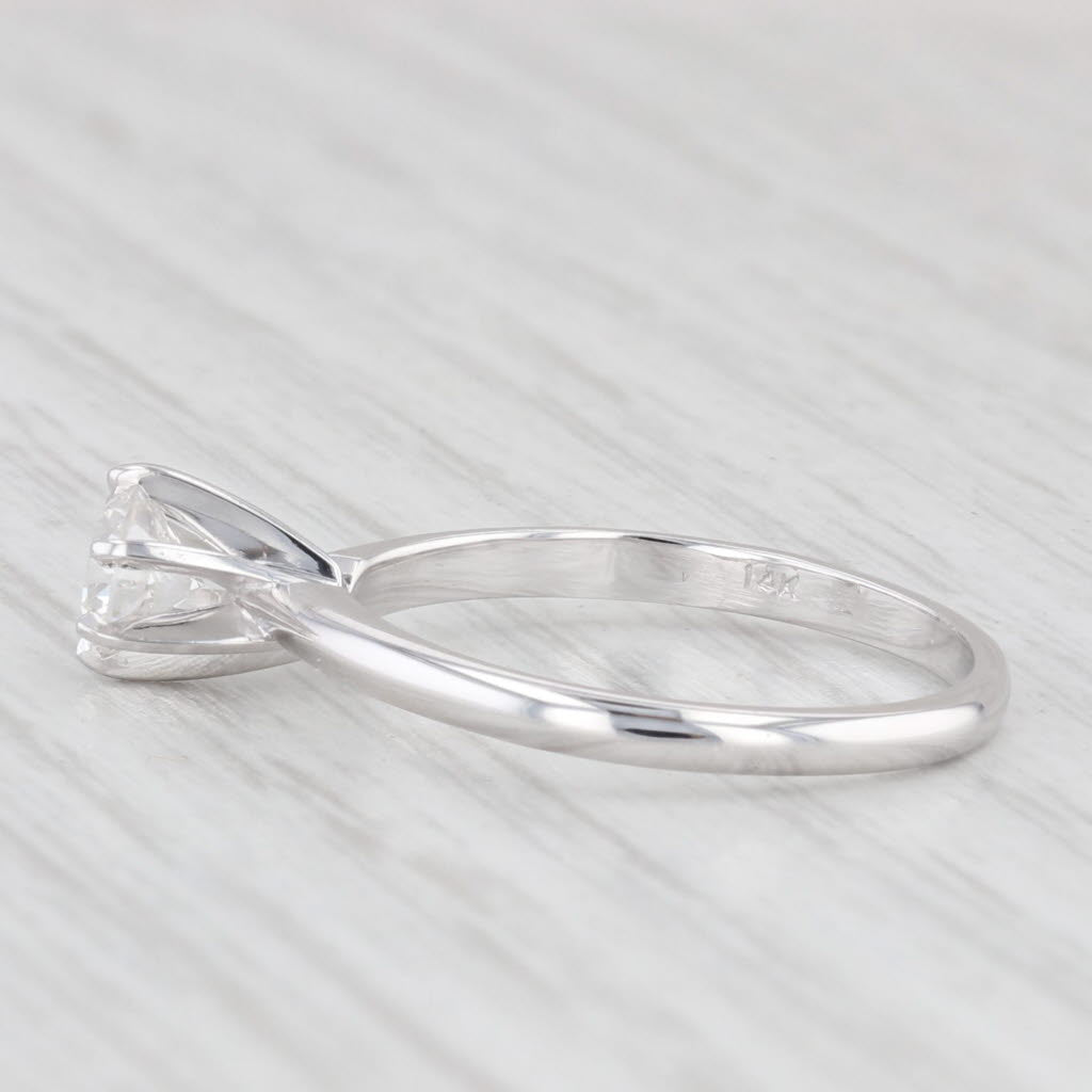 Light Gray 0.29ct VS2 Round Solitaire Diamond Engagement Ring 14k White Gold Size 6