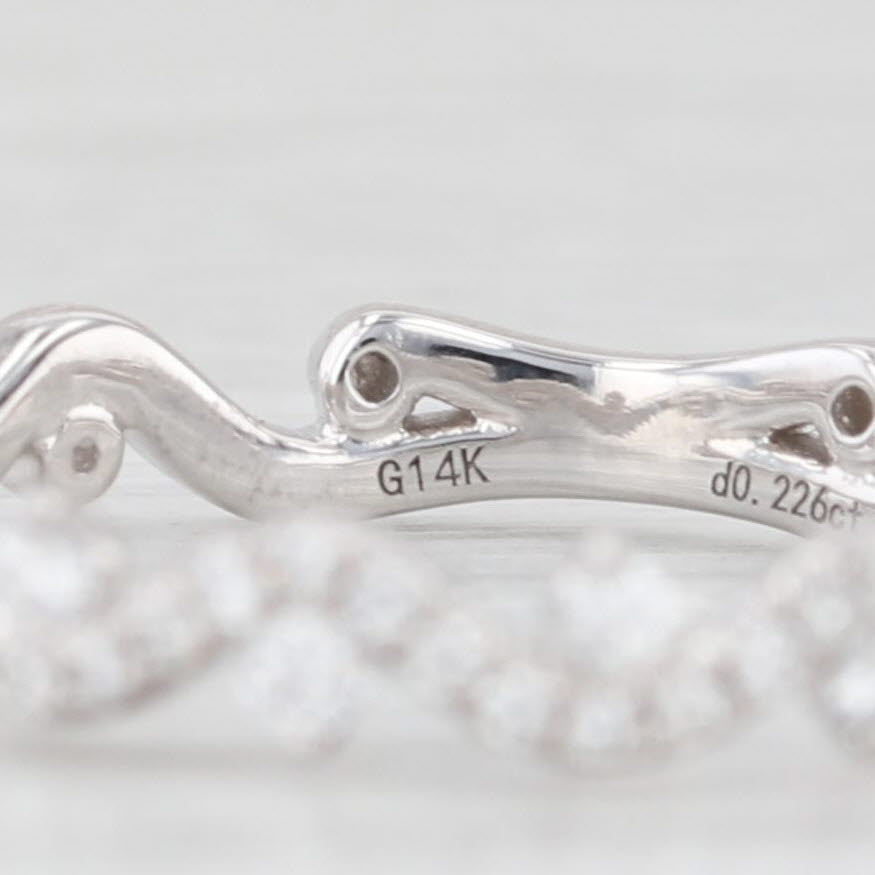 Light Gray New 0.22ctw Diamond Ring 14k White Gold Wedding Band Stackable Anniversary S 6.5