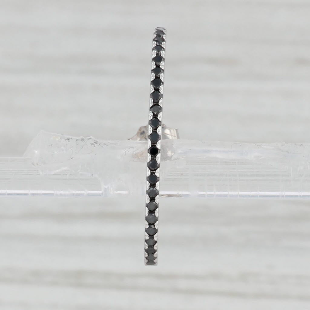 New Nina Wynn SINGLE Suspender 0.27ctw Black Diamond Earring 18k White Gold