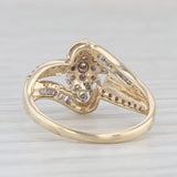 0.25ctw Diamond Cluster Bypass Ring 10k Yellow Gold Size 7 Engagement