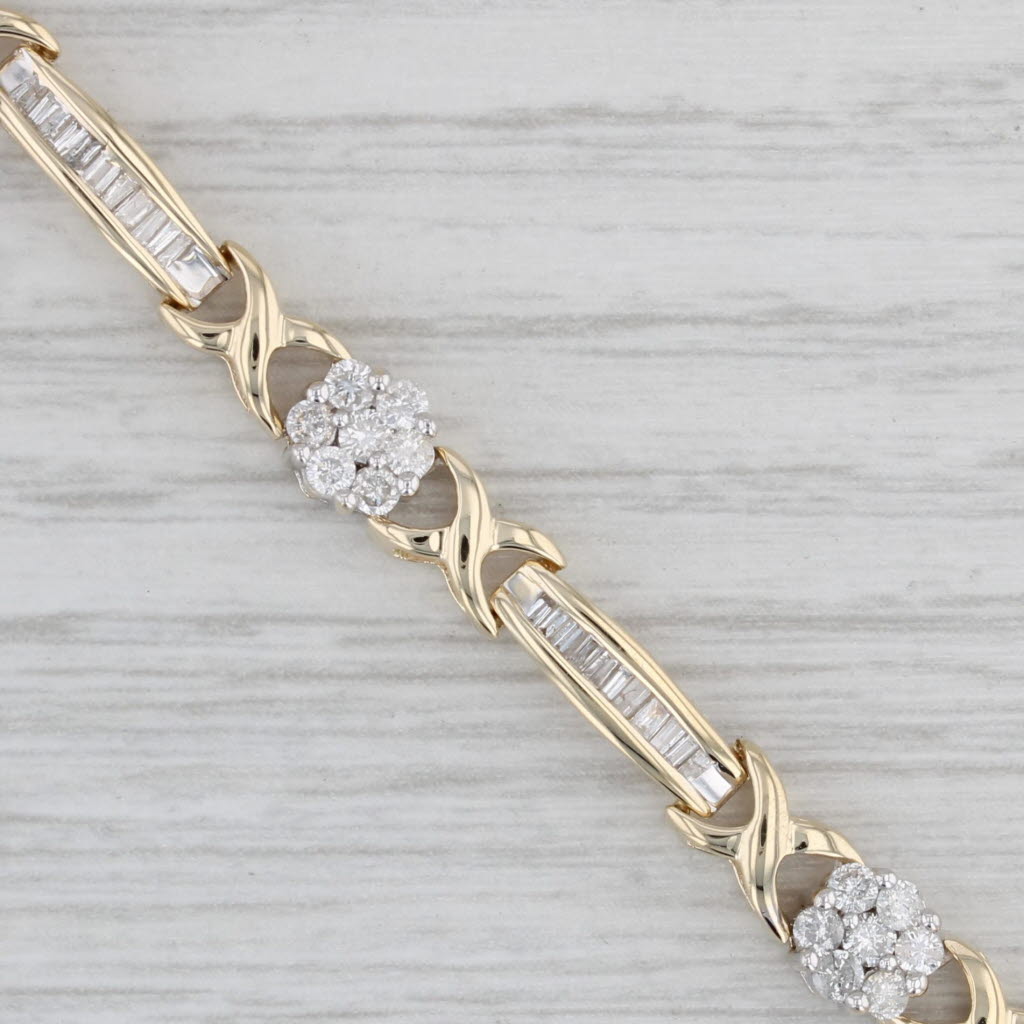 Gray 2ctw Diamond Tennis Bracelet 14k Yellow Gold 7.5" 5.4mm