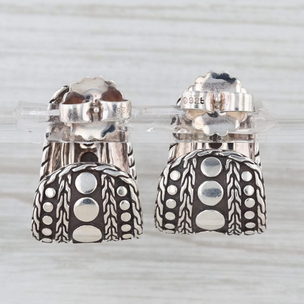 John Hardy Dot J-Hook Earrings Sterling Silver Drops