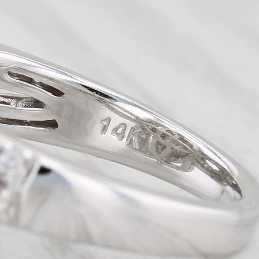 Light Gray 1.07ctw Round Diamond Halo Ring 14k White Gold Size 6.75 Cocktail Engagement
