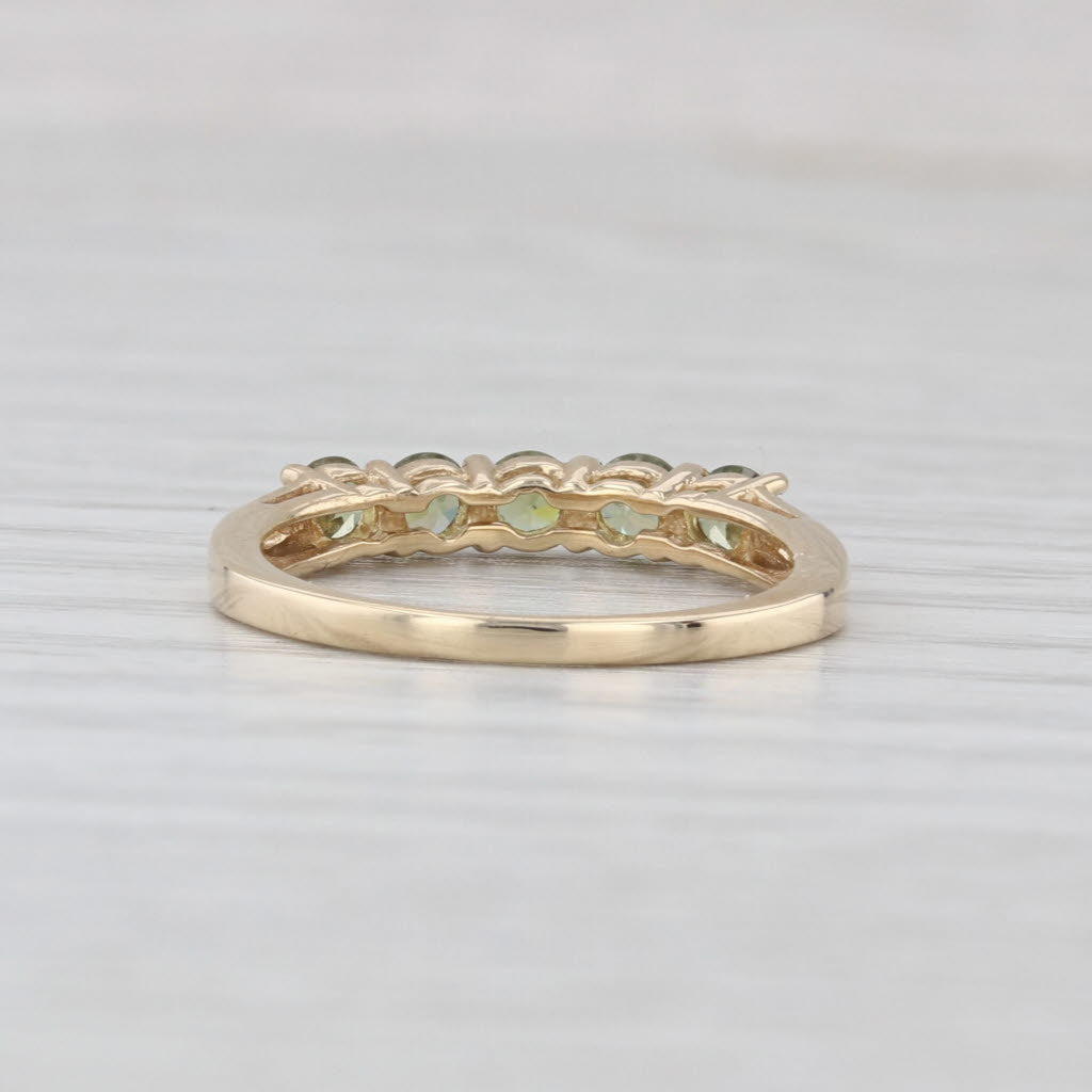 0.63ctw Demantoid Green Garnet Ring 10k Yellow Gold Size 5.25 Stackable COA