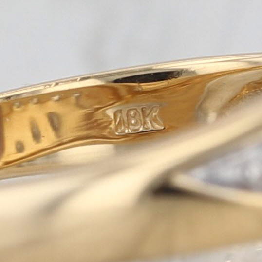 1.35ctw Pear Tanzanite Pave Diamond Ring 18k Yellow Gold Size 7