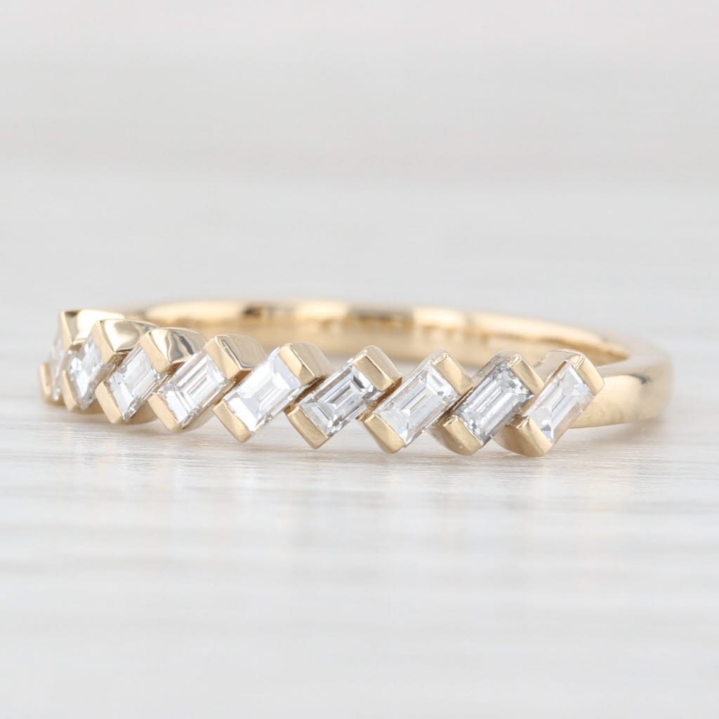 Light Gray New 0.38ctw Diamond Wedding Band 14k Gold Stackable Anniversary Ring Size 6.5