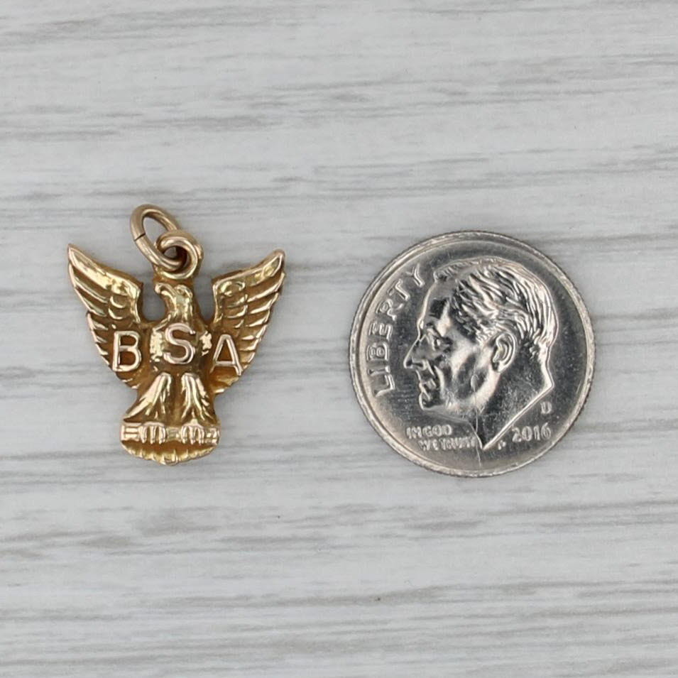 Boy Scouts of America Eagle Pendant 14k Yellow Gold Vintage Charm