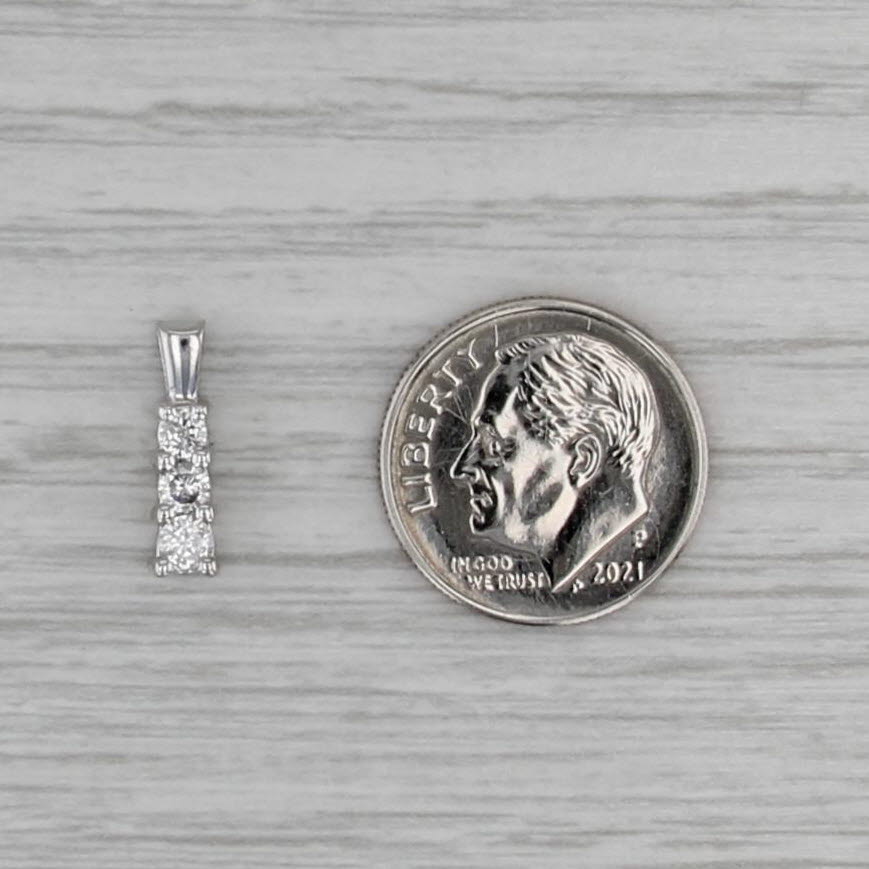 0.22ctw Graduated 3-Stone Journey Pendant 14k White Gold Small Drop
