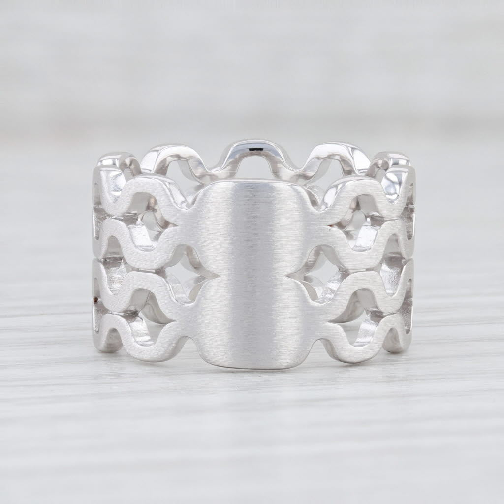 New Bastian Inverun Cut Out Ring Sterling Silver 12862 Statement Band Size 9